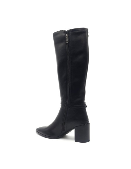 Keys women's stretch faux leather boot with double buckle