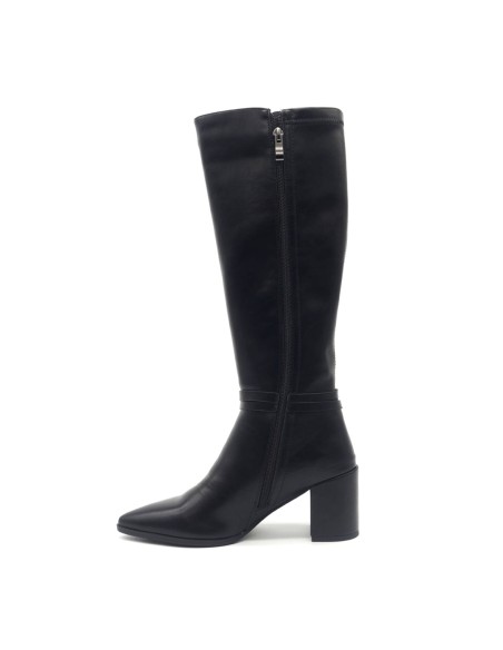 Keys women's stretch faux leather boot with double buckle