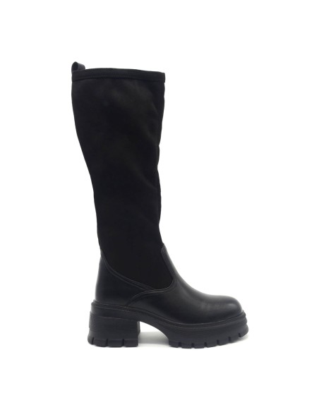 Bottes Keys pour femmes en cuir écologique avec tige en tissu