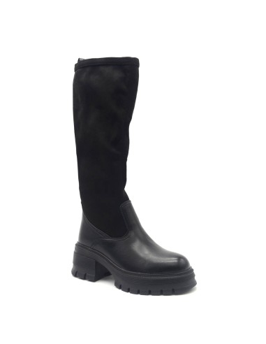 Bottes Keys pour femmes en cuir écologique avec tige en tissu