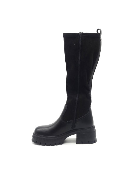 Bottes Keys pour femmes en cuir écologique avec tige en tissu
