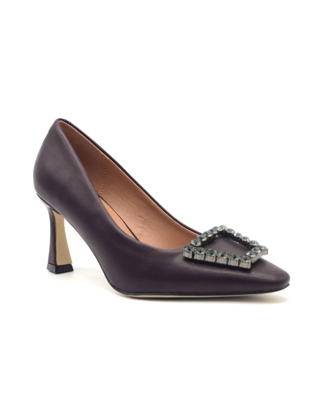 Kharisma décolleté donna in ecopelle con accessorio gioiello