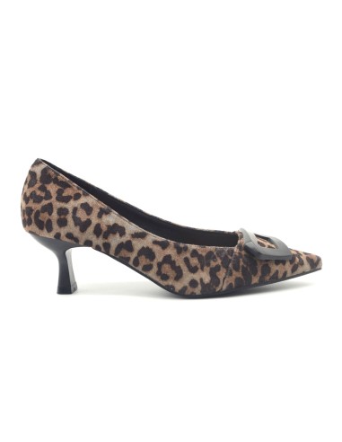 Décolleté femme Kharisma en velours imprimé animalier