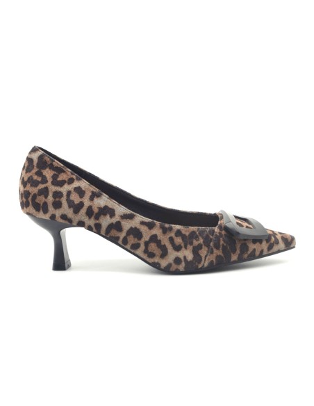 Décolleté femme Kharisma en velours imprimé animalier