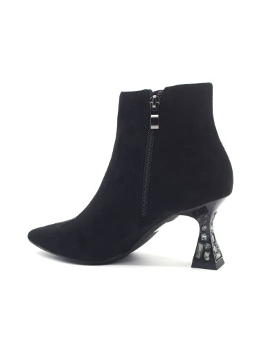 Kharisma Damen-Samtstiefelette mit innenliegendem Reißverschluss