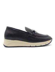 Melluso leather moccasin with wedge