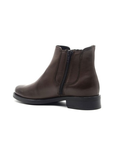 Vueva women's leather ankle boot with side elastic and zip