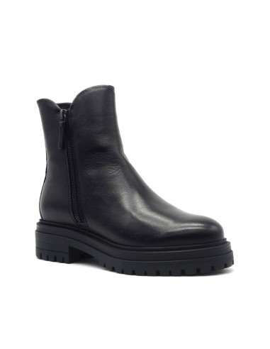 Vueva Damen-Lederstiefelette mit Doppelreißverschluss