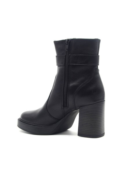 Vueva Damen-Lederstiefelette mit seitlicher Schnalle und Reißverschluss