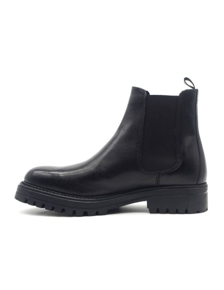 Vueva men's leather ankle boot with double side elastic