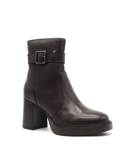Vueva tronchetto donna in pelle con fibbia e zip interna
