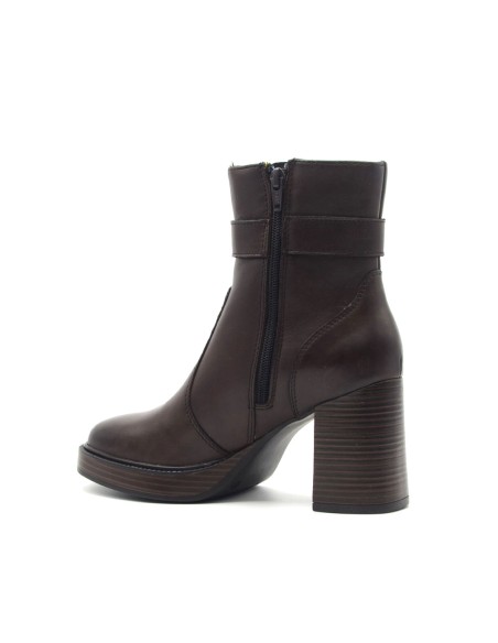 Vueva tronchetto donna in pelle con fibbia e zip interna