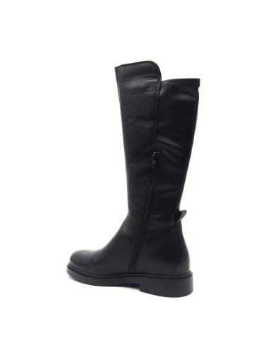 Bota de mujer Vueva en piel y tejido elástico en la caña