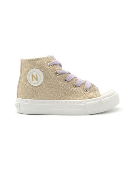 Baskets montantes Naturino Ylfas pour filles en tissu pailleté