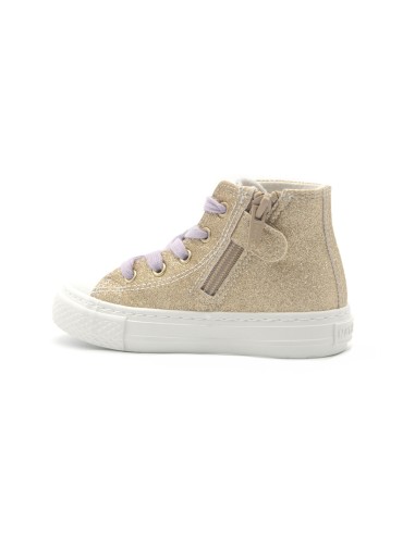Naturino Ylfas Modell High-Top-Sneaker für Mädchen aus Glitzerstoff