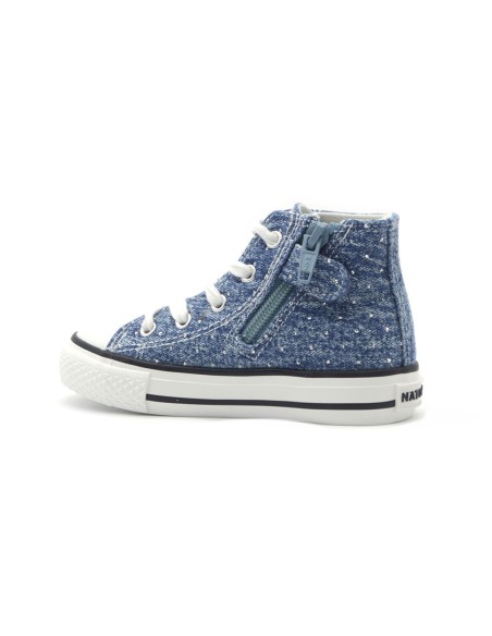 Naturino Ylfas Modell High-Top-Sneaker für Mädchen aus Denim-Stoff