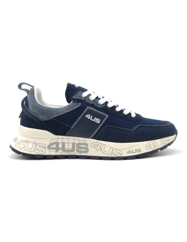 4US By Paciotti Herren-Sneaker zum Schnüren aus Wildleder und Stoff
