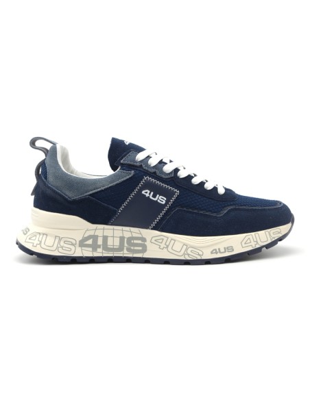Baskets montantes à lacets pour homme 4US By Paciotti en daim et tissu
