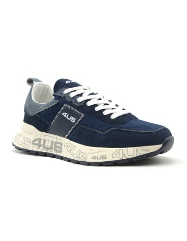 Zapatillas deportivas con cordones para hombre de 4US By Paciotti en ante y tela.