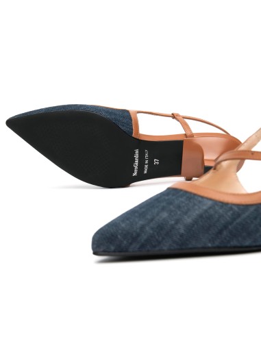 Nero Giardini slingback in tessuto e pelle