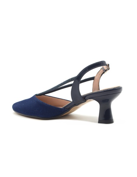 Cinzia Soft slingback in tessuto con strass