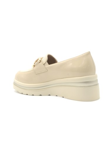 Cinzia Soft mocassino in vernice e tessuto