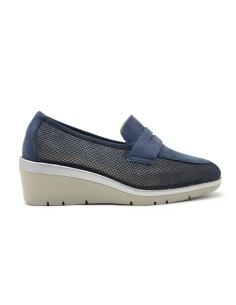 Cinzia Soft mocassino in tessuto e pelle