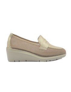 Cinzia Soft mocassino in tessuto e pelle