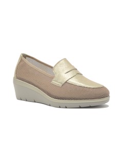 Cinzia Soft mocassino in tessuto e pelle 2