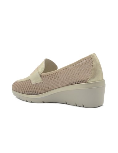 Cinzia Soft mocassino in tessuto e pelle