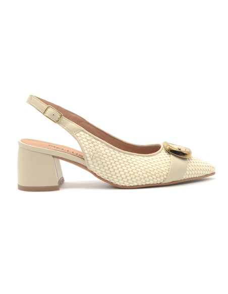 Melluso slingback in tessuto intrecciato