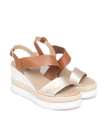 Nero Giardini sandalo in pelle con zeppa