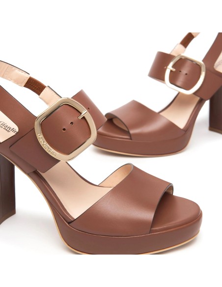 Nero Giardini sandalo Made in Italy donna in pelle con doppia fascia