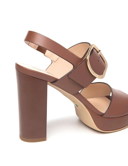 Nero Giardini sandalo Made in Italy donna in pelle con doppia fascia