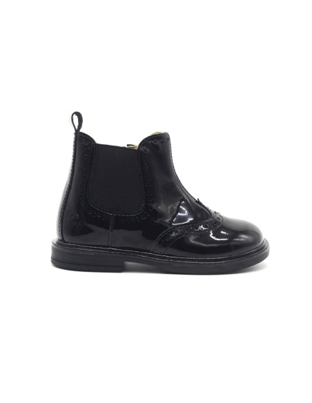 Walkey stivaletto Made in Italy in vernice con dettagli brogue