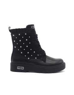 Cult combat boots with studs and ruffles