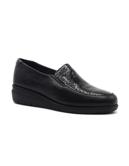 Melluso mocassino comfort in nappa e vernice