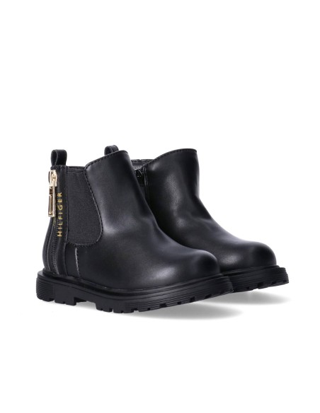 Tommy Hilfiger girls’ faux leather ankle boot with zip