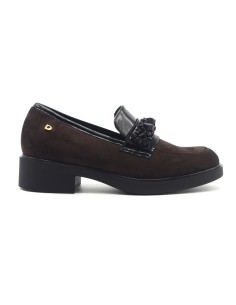 Donna Serena Black mocasines de mujer con accesorio