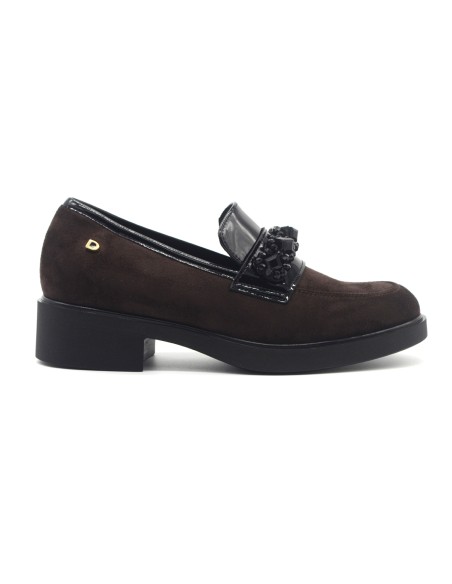 Donna Serena Black mocassins femme avec accessoire