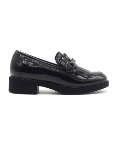 Donna Serena Black Damen-Lackmokassins mit Quasten