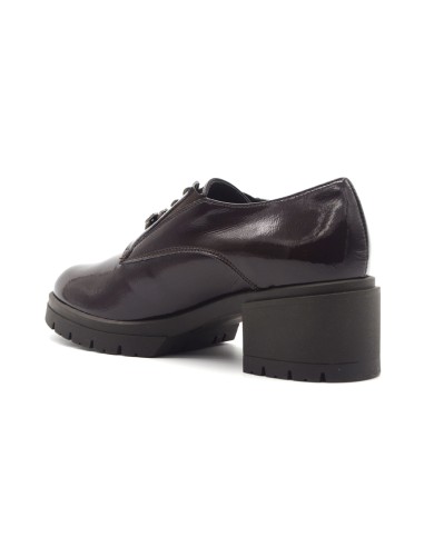 Donna Serena Blu Damen-Schnürschuhe aus Naplack mit Absatz