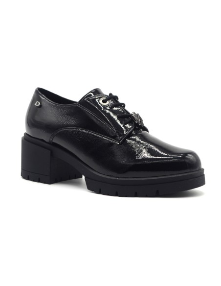 Donna Serena Blu women’s naplack lace-up shoes with heel