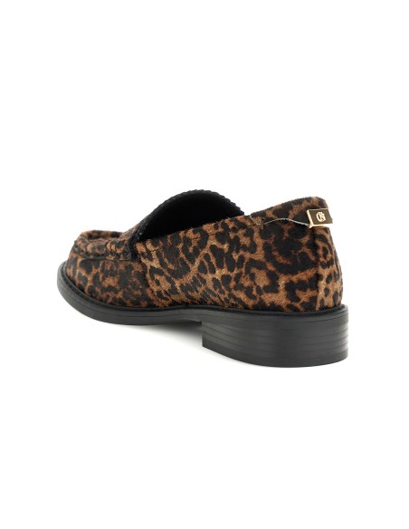 Cafè Noir women’s animal-print loafer with hair-on effect