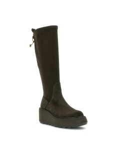 Cafè Noir botte femme en daim à talon compensé 2