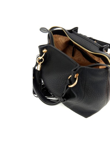 Cafè Noir Damen-Tote mit Klappe und abnehmbarer Quaste