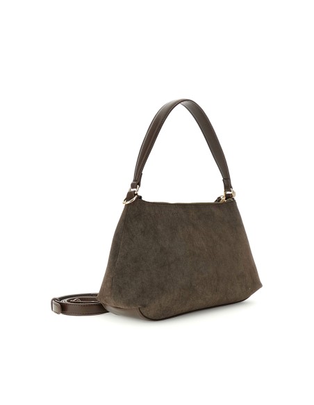 Cafè Noir women’s suede-effect hobo bag with charm