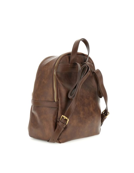 Cafè Noir kleiner Damenrucksack in Vintage-Optik mit Fronttasche