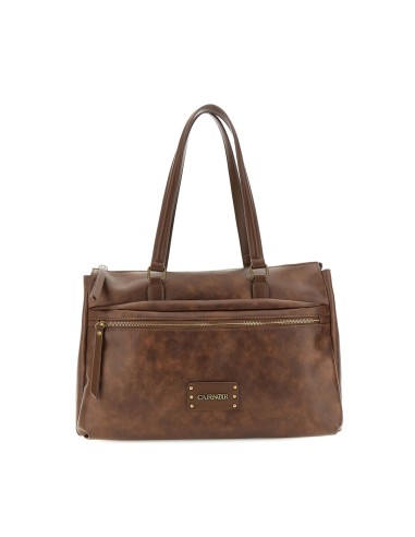 Cafè Noir women’s vintage-effect shopping bag with front pocket