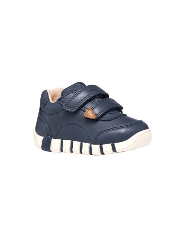 Geox B Iupidoo Boy first steps sneaker in waxed leather